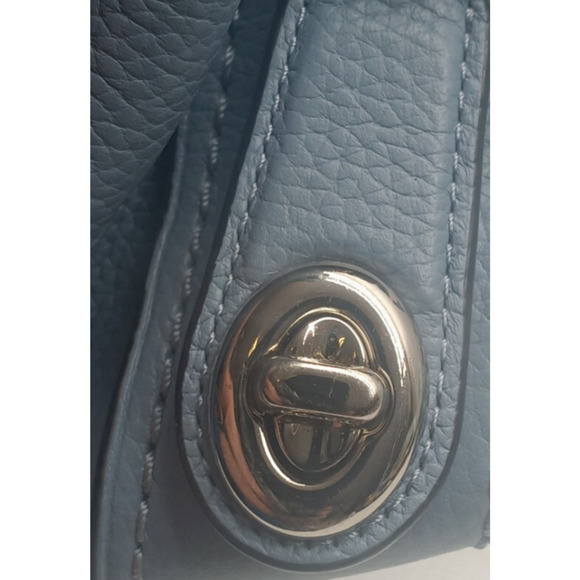 Coach 57125 Edie Turnlock Chambray Blue Triple Compartment Shoulder Bag - Picture 16 of 16